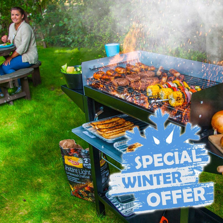 Outdoor winter BBQ sale offer.