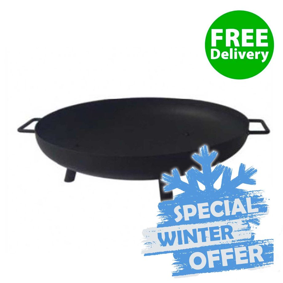 Winter sale on black paella pan with free delivery.